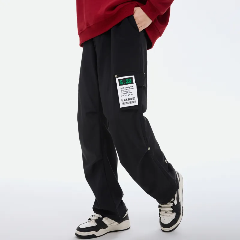 FORIDER Casual Pants Unisex Black-3