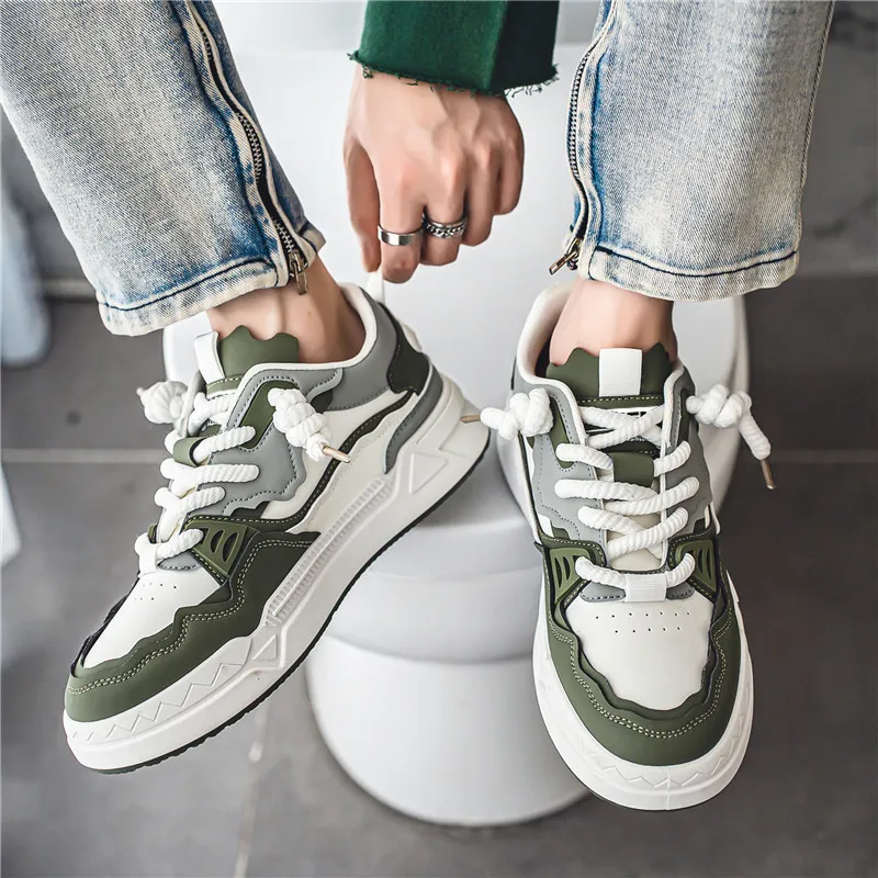 JKEM Wear resistant Lightweight Breathable And Non slip. Low Top Skateboard Shoes Men's-7