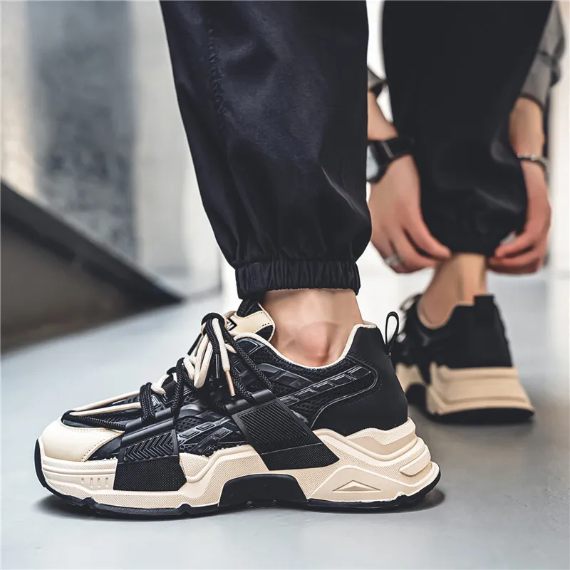 JKEM Cushioning Anti-Slip Wear-Resistant Breathable Height Increasing Low-Top Chunky Sneakers Men's-6