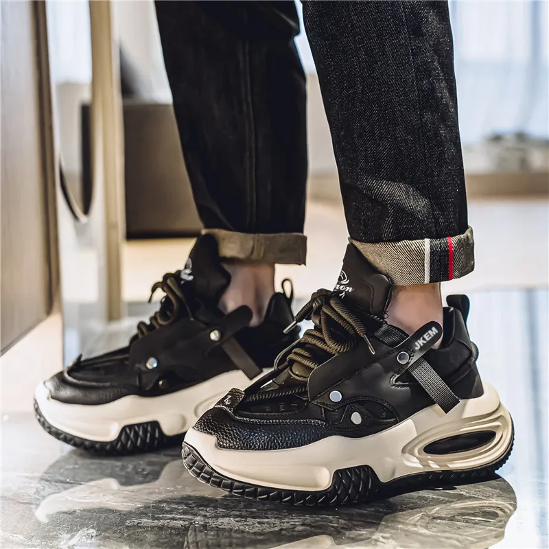 JKEM Cushioning Anti-Slip And Wear-Resistant Height Increasing Low-Top Chunky Sneakers Men's-7