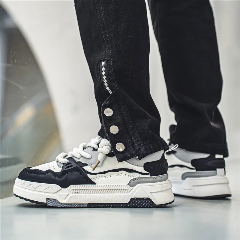 JKEM Wear resistant Lightweight Breathable And Non slip. Low Top Skateboard Shoes Men's-3