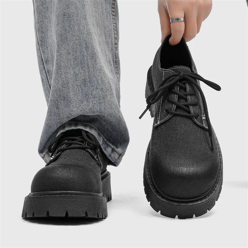 JKEM Men's Casual Shoes Men Low Top Black/Gray-2