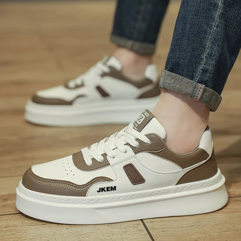 JKEM Slip-Resistant Cushioning Wear-Resistant Height Increasing Low-Top Skateboard Shoes Men's-2