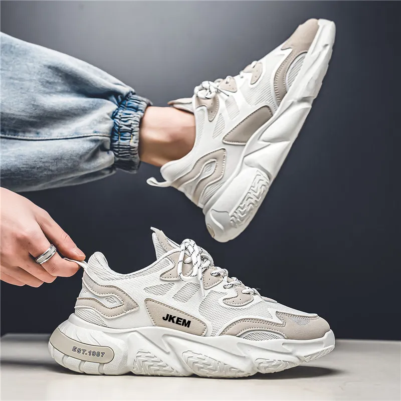 JKEM Cushioned Wear-Resistant Slip-Resistant Low-Top Chunky Sneakers Men's-11