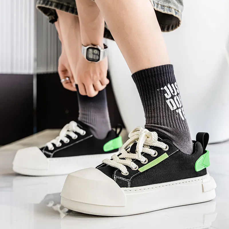JKEM Slip Resistant Shock Absorbers With Abrasion Resistant Properties Low Top Skateboard Shoes Men's-2