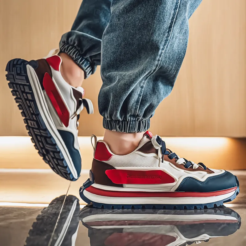 JKEM Anti Slip And Wear Resistant Height Increasing Low Top Casual Shoes Men's-4