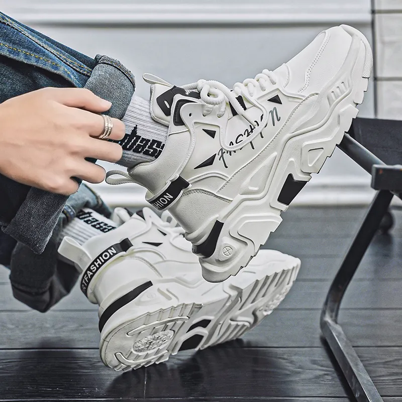 JKEM Anti-Slip And Wear-Resistant Warm Mid-Top Chunky Sneakers Men's-9