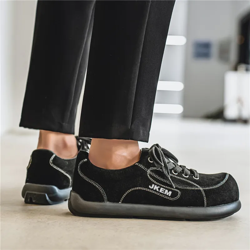JKEM Men's Casual Shoes Men Low Top Black/Khaki/Chestnut-4