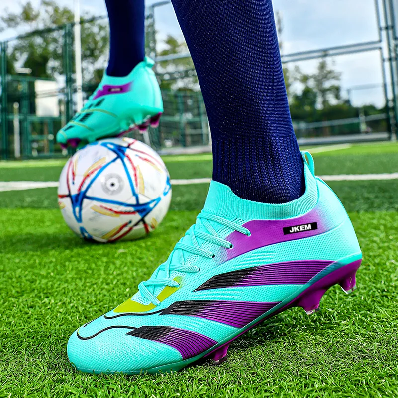 JKEM FG Rubber Long Studs Artificial Ground Wear-Resistant Coverage Impact-Resistant Soccer Shoes Unisex-22