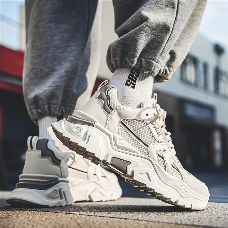 JKEM Anti Slip And Wear Resistant Height Increasing Low Top Chunky Sneakers Men's-6
