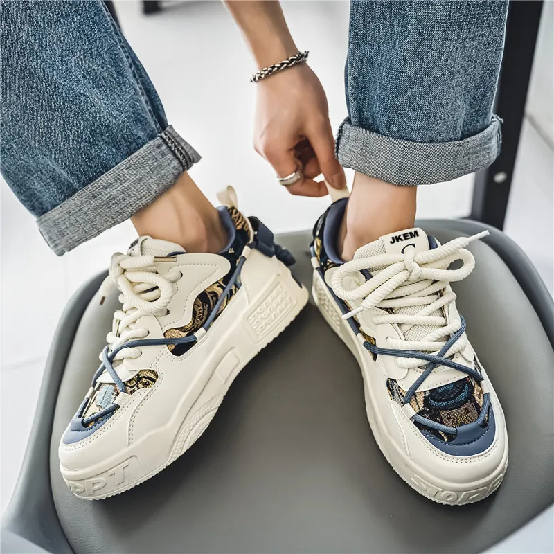 JKEM Slip Resistant Cushioning Abrasion Resistant Low Top Skateboard Shoes Men's-2