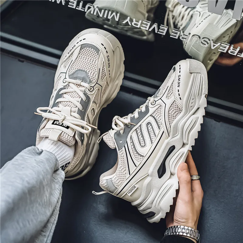 JKEM Anti Slip Wear Resistant Low Top Chunky Sneakers Men's-7