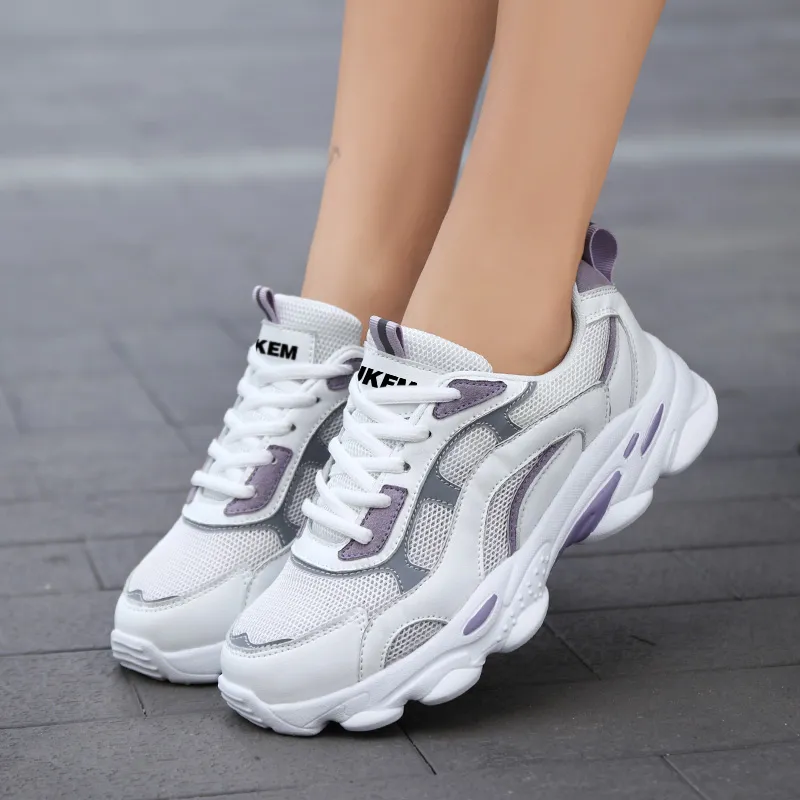 JKEM Wear-resistant Lightweight Breathable And Non-slip. Low-Top Chunky Sneakers Women's-7