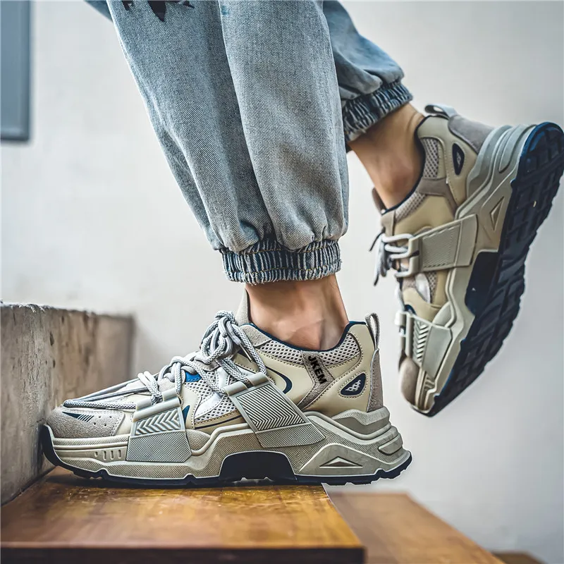 JKEM Anti-Slip Wear-Resistant Low-Top Chunky Sneakers Men's-11