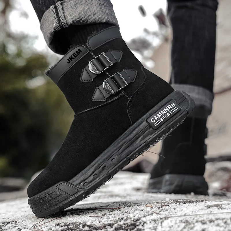 JKEM Warm Cushioning Height Increasing Short Snow Boots Men's-4