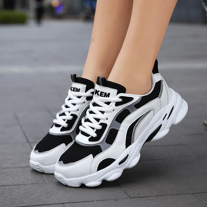 JKEM Wear-resistant Lightweight Breathable And Non-slip. Low-Top Chunky Sneakers Women's-19