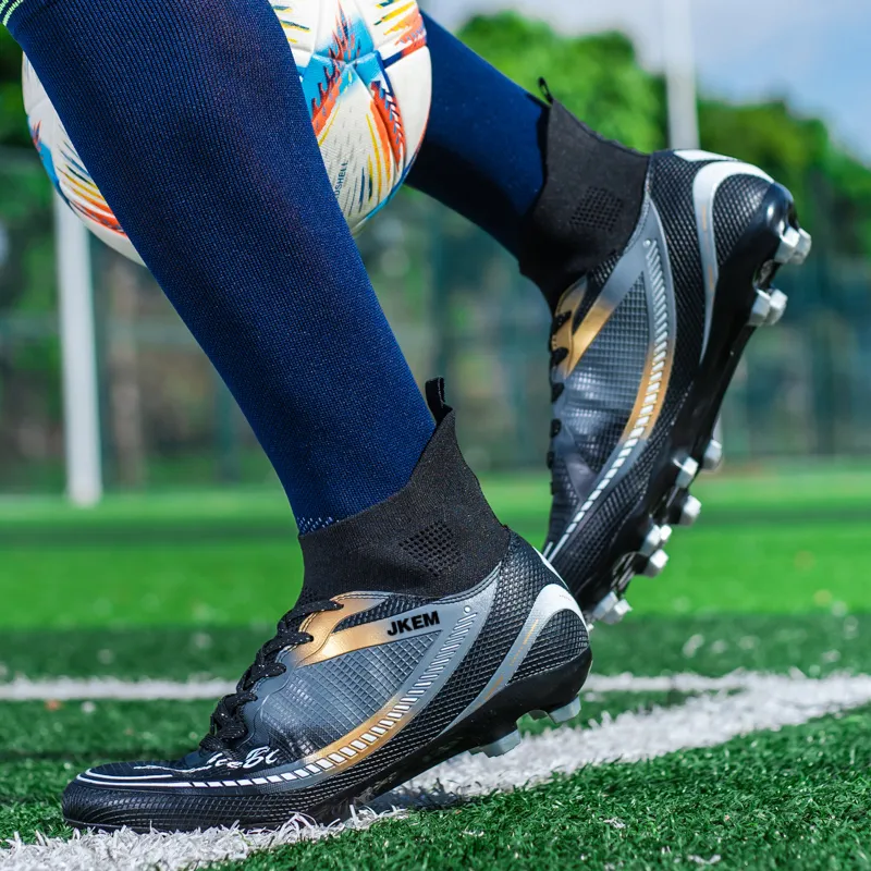 JKEM FG Rubber Long Studs Soft Ground Firm Ground Anti-Slip Wear-Resistant Soccer Shoes Unisex-3