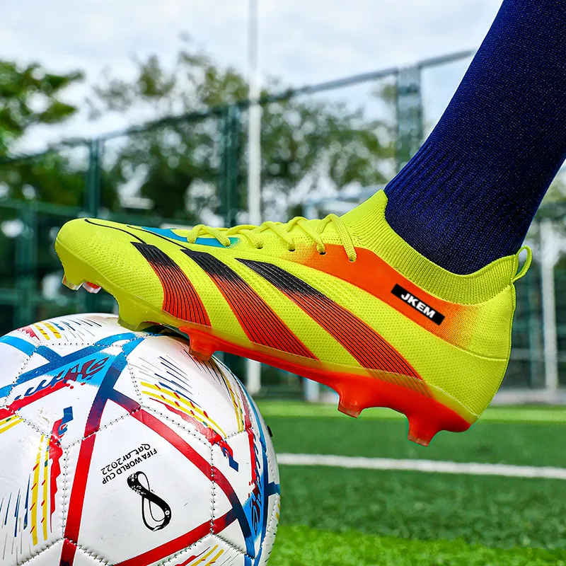JKEM FG Rubber Long Studs Artificial Ground Wear-Resistant Coverage Impact-Resistant Soccer Shoes Unisex-12