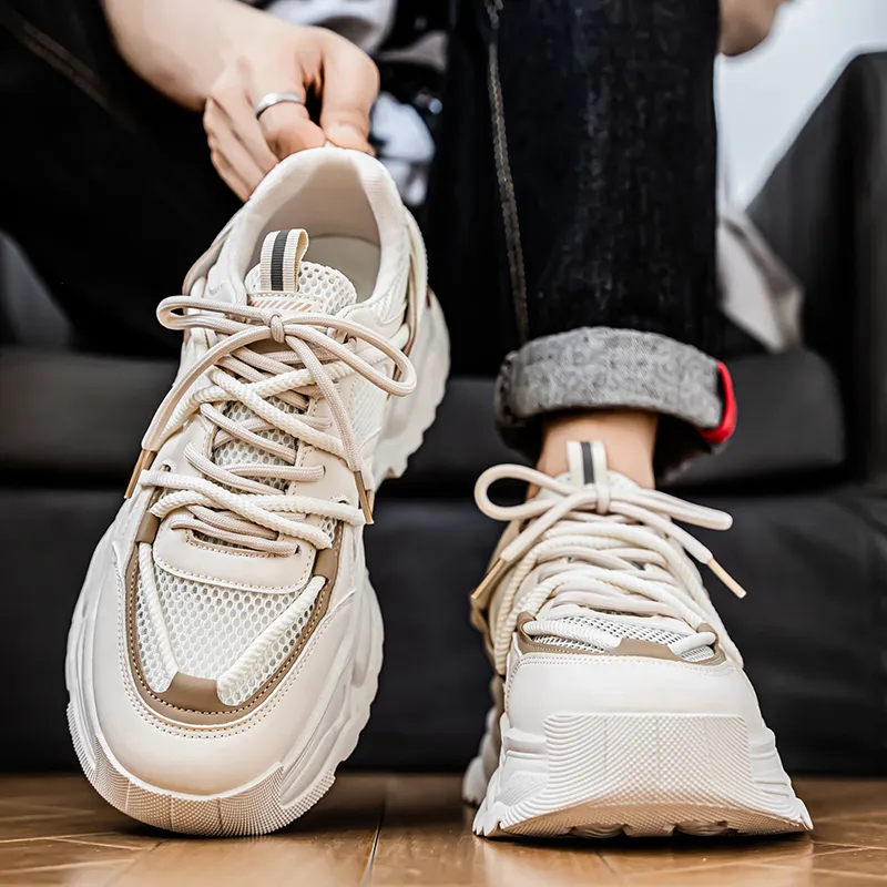 JKEM Shock Absorbers With Slip Resistant And Abrasion Resistant Properties Low Top Chunky Sneakers Men's-8