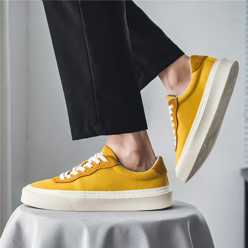 JKEM Cushioning Abrasion Resistant Breathable Slip Resistant Low Top Canvas Shoes Men's-6
