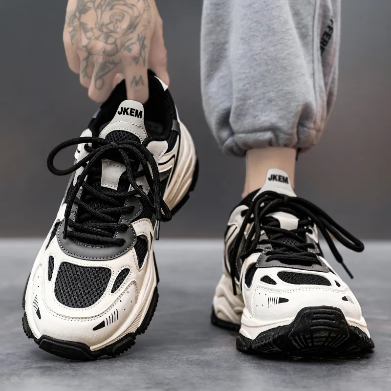 JKEM Wear-resistant Lightweight Breathable And Non-slip. Low-Top Chunky Sneakers Men's-15