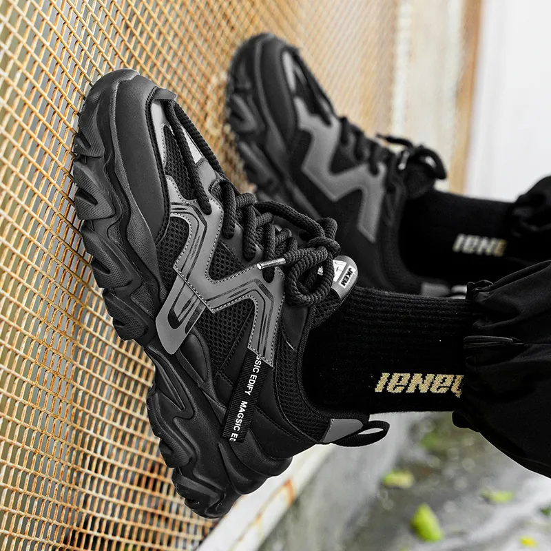 JKEM Cushioning, Slip Resistant, And Abrasion Resistant Low Top Chunky Sneakers Men's-3