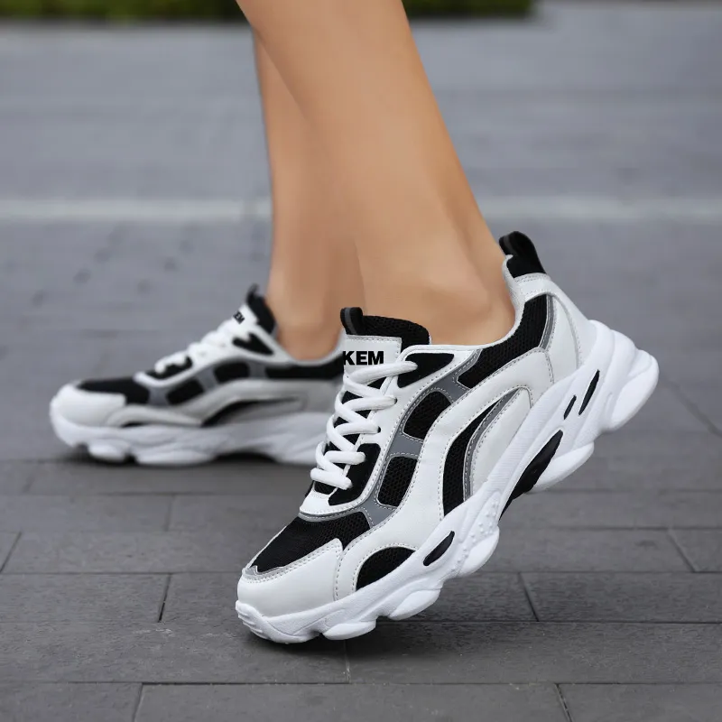JKEM Wear-resistant Lightweight Breathable And Non-slip. Low-Top Chunky Sneakers Women's-17