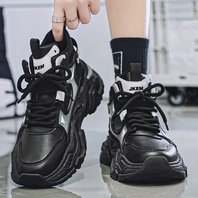 JKEM Anti-Slip And Wear-Resistant Warm Mid-Top Chunky Sneakers Men's-3