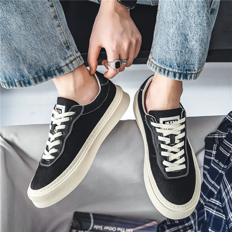 JKEM Cushioning Abrasion Resistant Breathable Slip Resistant Low Top Canvas Shoes Men's-4