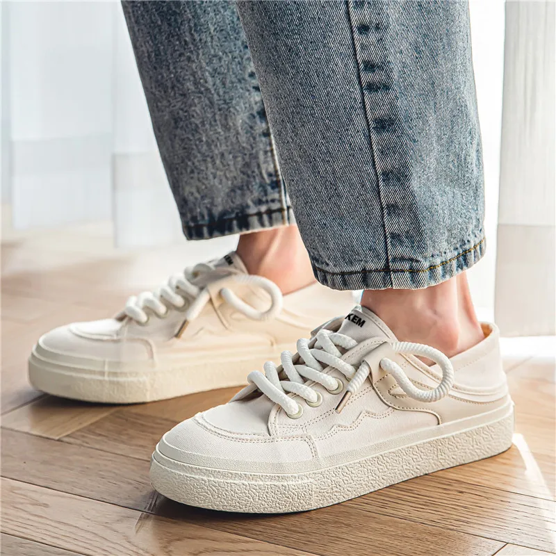 JKEM Slip Resistant Height Enhancing Cushioning Low Top Canvas Shoes Unisex-5