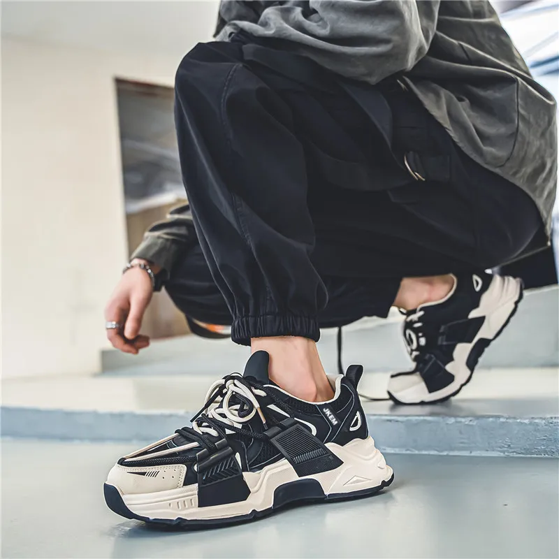 JKEM Anti-Slip Wear-Resistant Low-Top Chunky Sneakers Men's-9