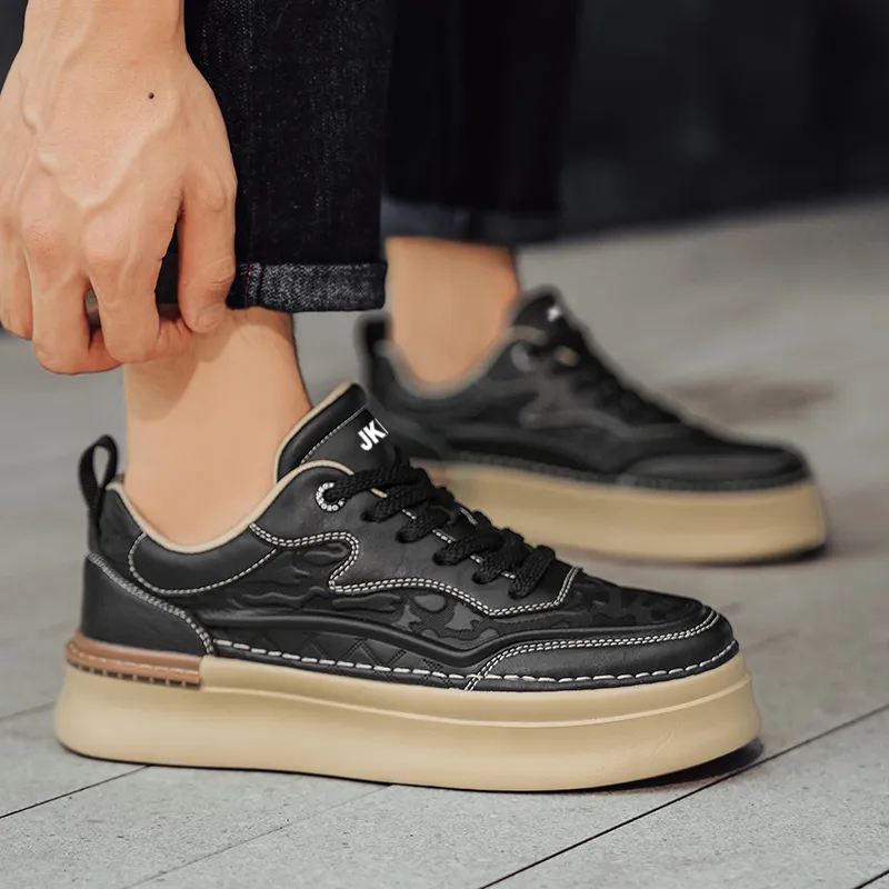 JKEM Slip-Resistant Cushioning Wear-Resistant Height Increasing Low-Top Skateboard Shoes Men's-2