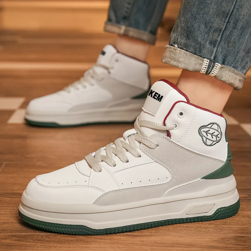 JKEM Slip-Resistant Cushioning Abrasion-Resistant High-Top Skateboard Shoes Men's-7