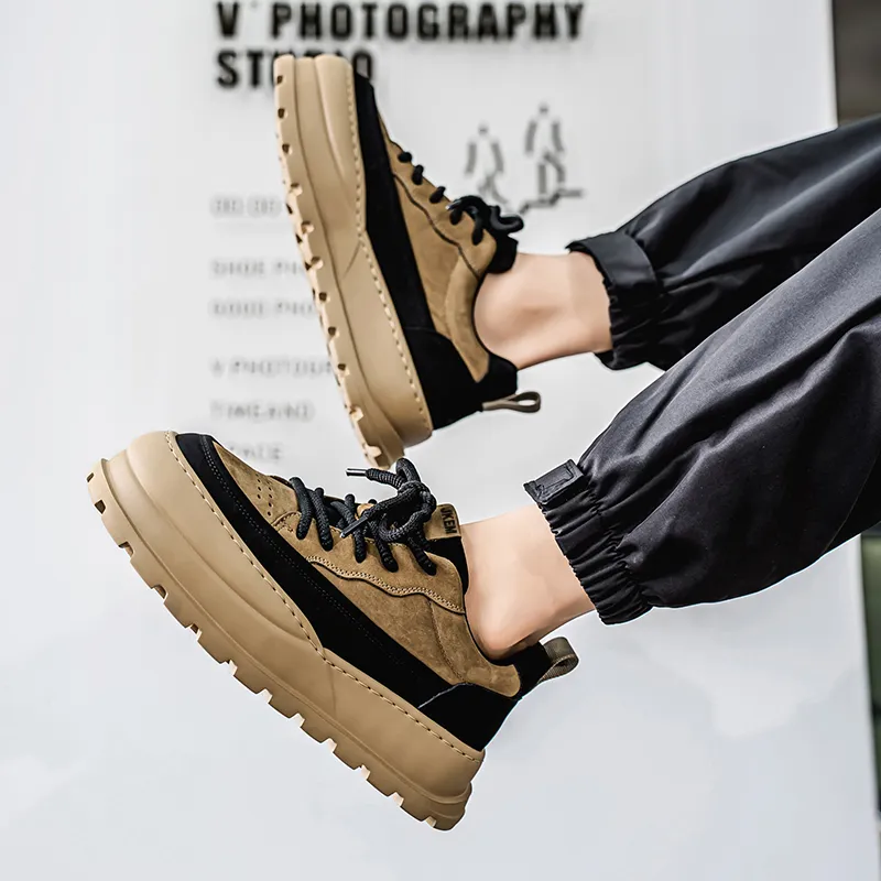 JKEM Cushioned Wear Resistant Height Increasing Low Top Skateboard Shoes Men's-9