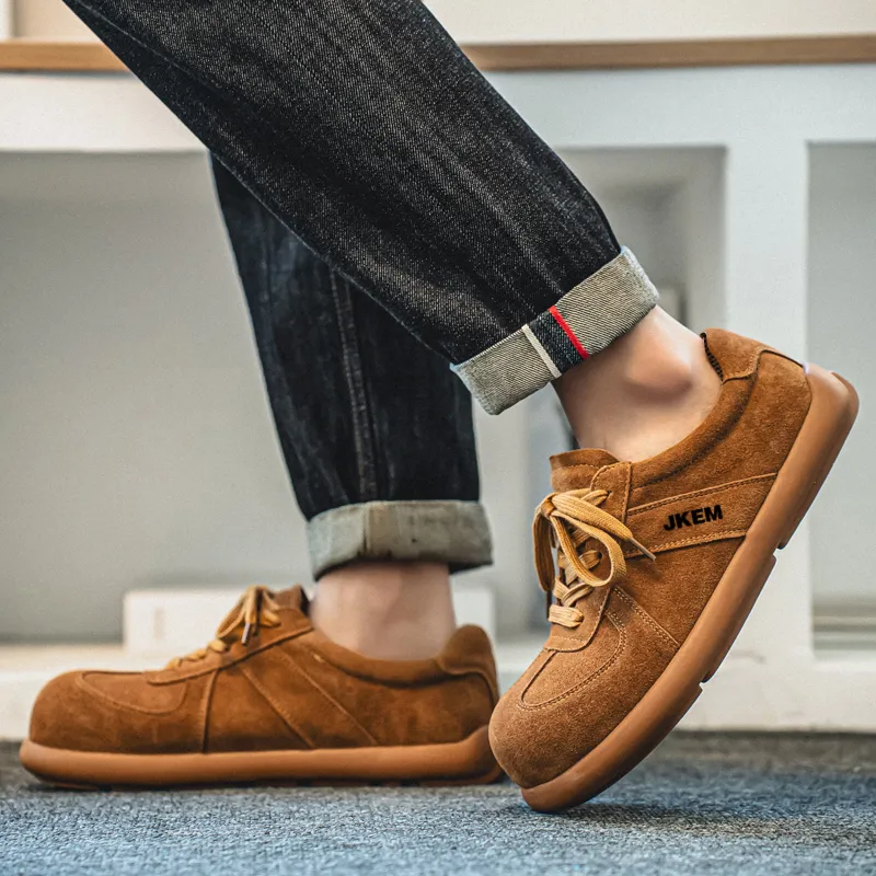 JKEM Men's Casual Shoes Men Low Top Black/Khaki/Chestnut-7