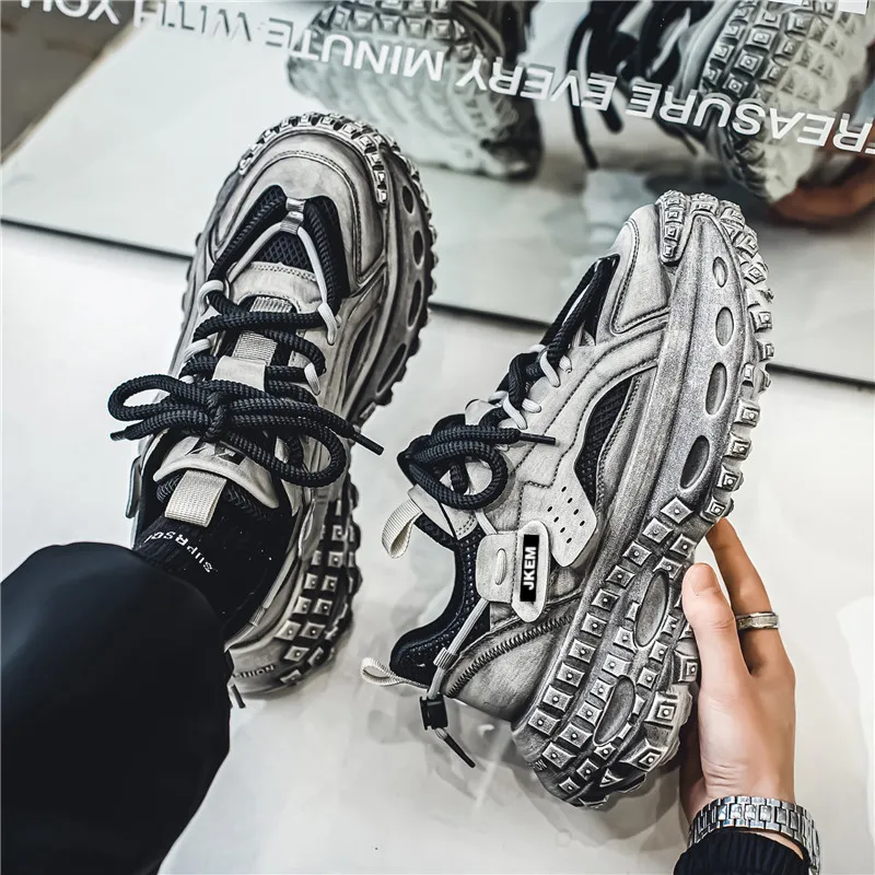 JKEM Height Increasing Breathable Low Top Chunky Sneakers Men's-4