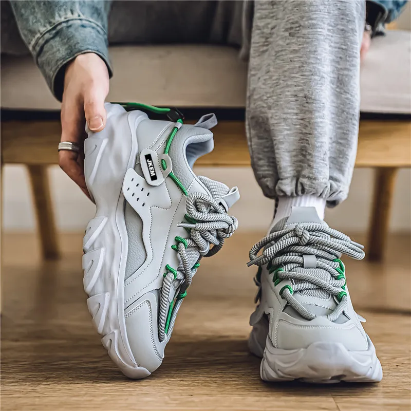 JKEM Height Increasing Lightweight Breathable Low Top Chunky Sneakers Men's-22