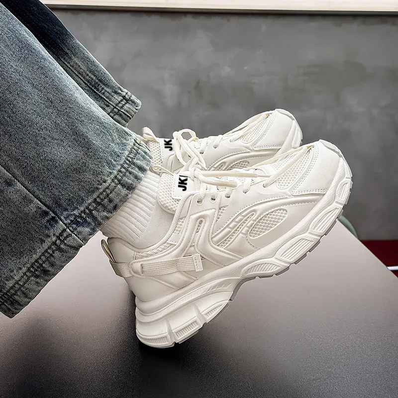 JKEM Anti Slip And Wear Resistant Height Increasing Low Top Chunky Sneakers Men's-8