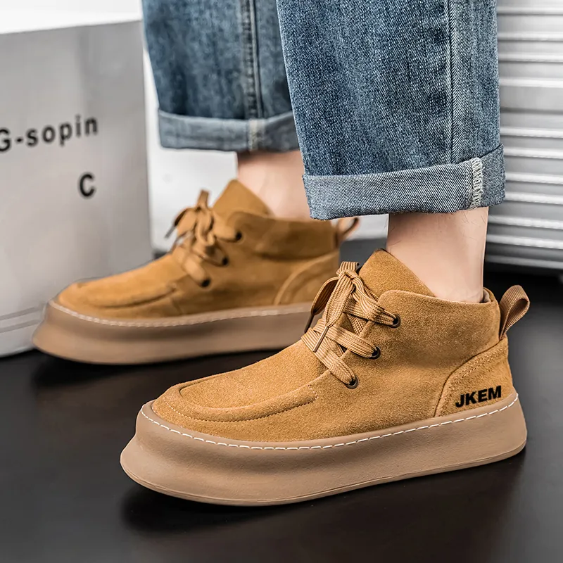 JKEM Cushioned Slip-Resistant Abrasion-Resistant High-Top Casual Shoes Men's-12