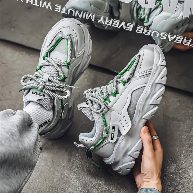JKEM Height Increasing Lightweight Breathable Low Top Chunky Sneakers Men's-21