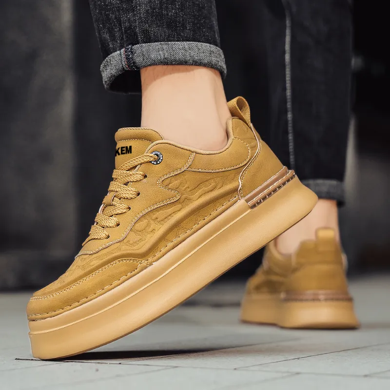 JKEM Slip-Resistant Cushioning Wear-Resistant Height Increasing Low-Top Skateboard Shoes Men's-13