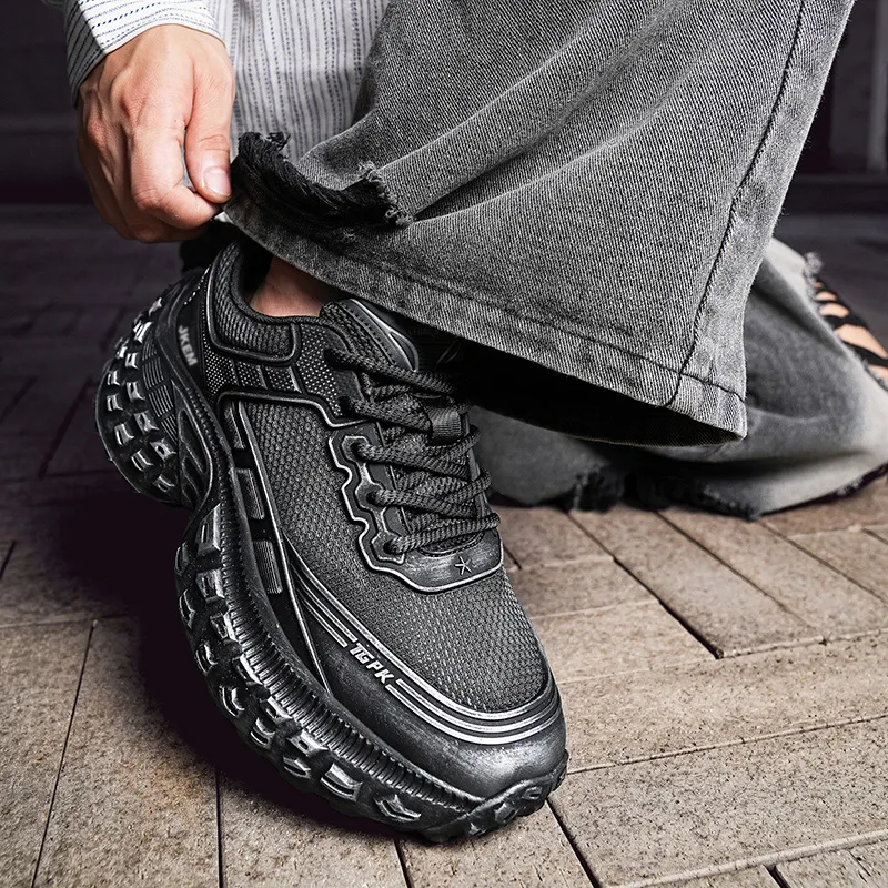 JKEM Cushioned Slip-Resistant Abrasion-Resistant Low-Top Chunky Sneakers Men's-2