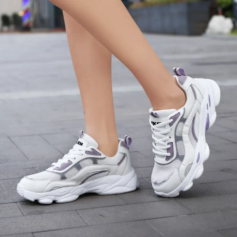JKEM Wear-resistant Lightweight Breathable And Non-slip. Low-Top Chunky Sneakers Women's-6