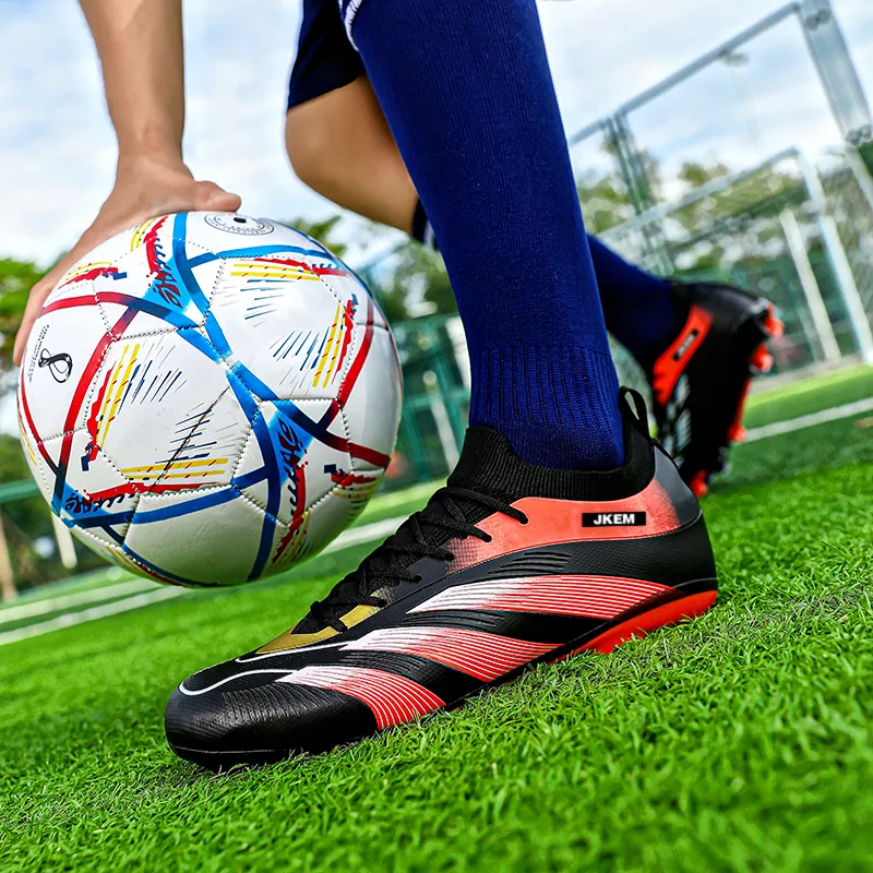 JKEM FG Rubber Long Studs Artificial Ground Wear-Resistant Coverage Impact-Resistant Soccer Shoes Unisex-2
