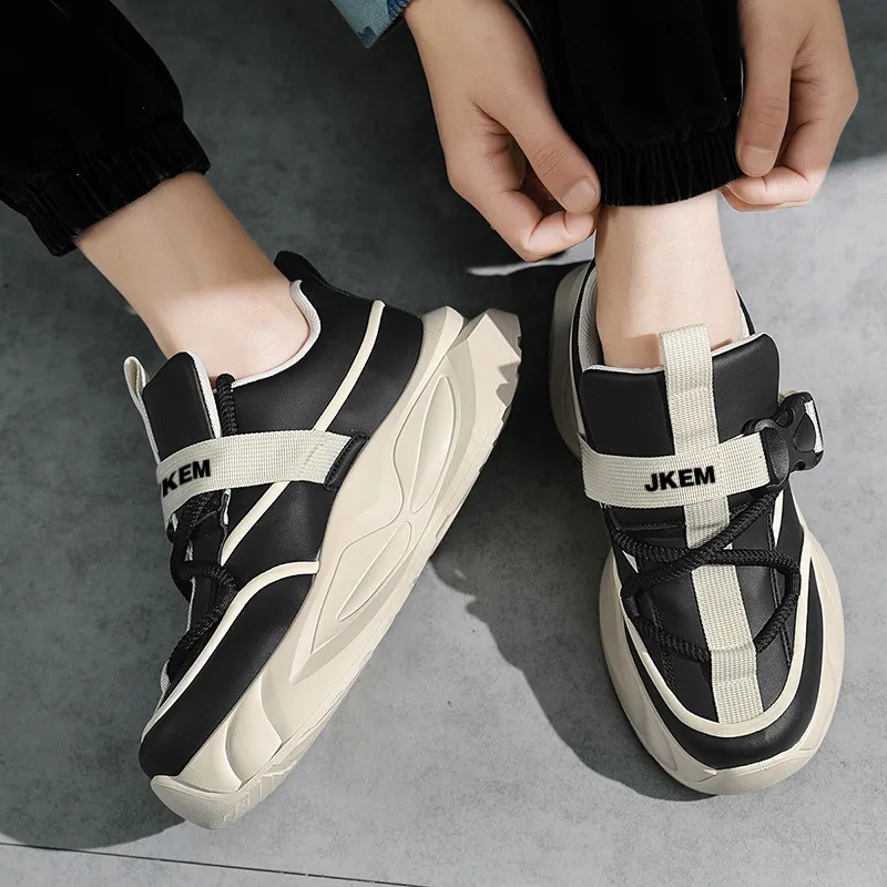 JKEM Cushioned Wear Resistant Height Increasing Low Top Chunky Sneakers Men's-14