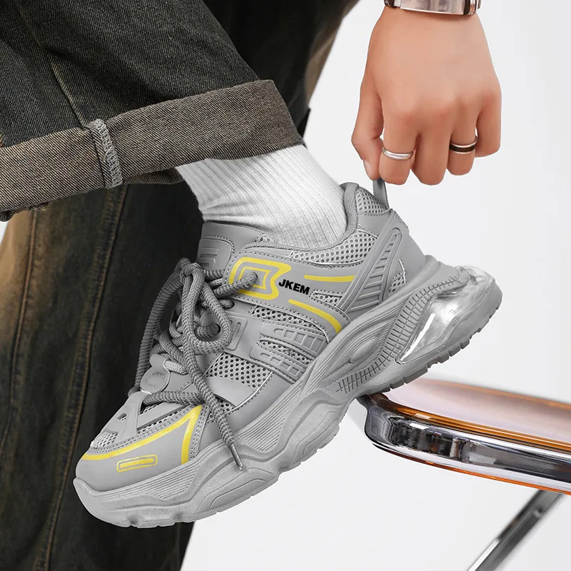 JKEM Cushioning Anti-Slip And Wear-Resistant Height Increasing Low-Top Chunky Sneakers Men's-16