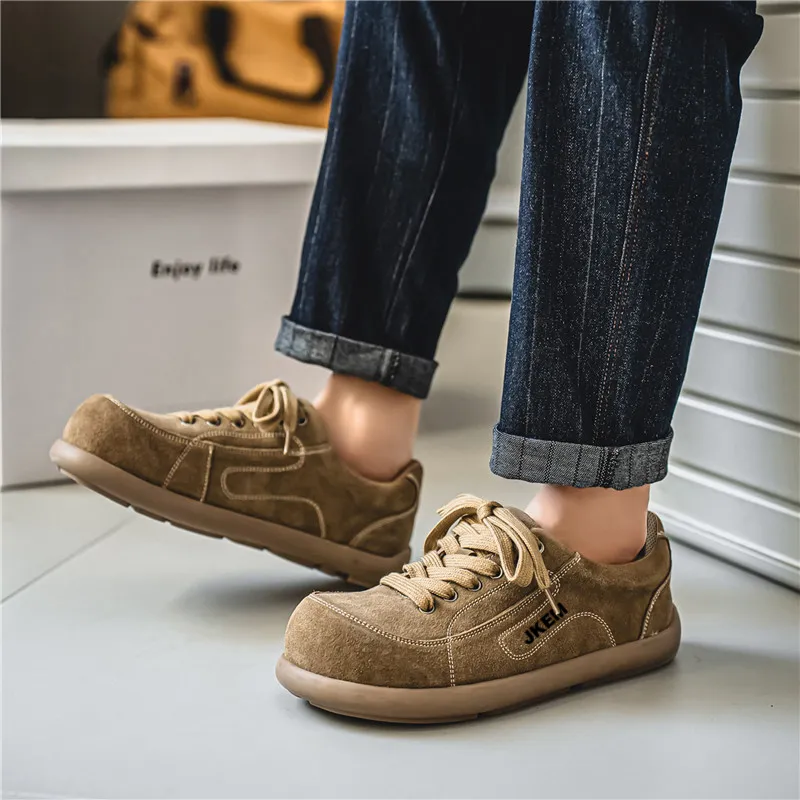 JKEM Men's Casual Shoes Men Low Top Black/Khaki/Chestnut-14