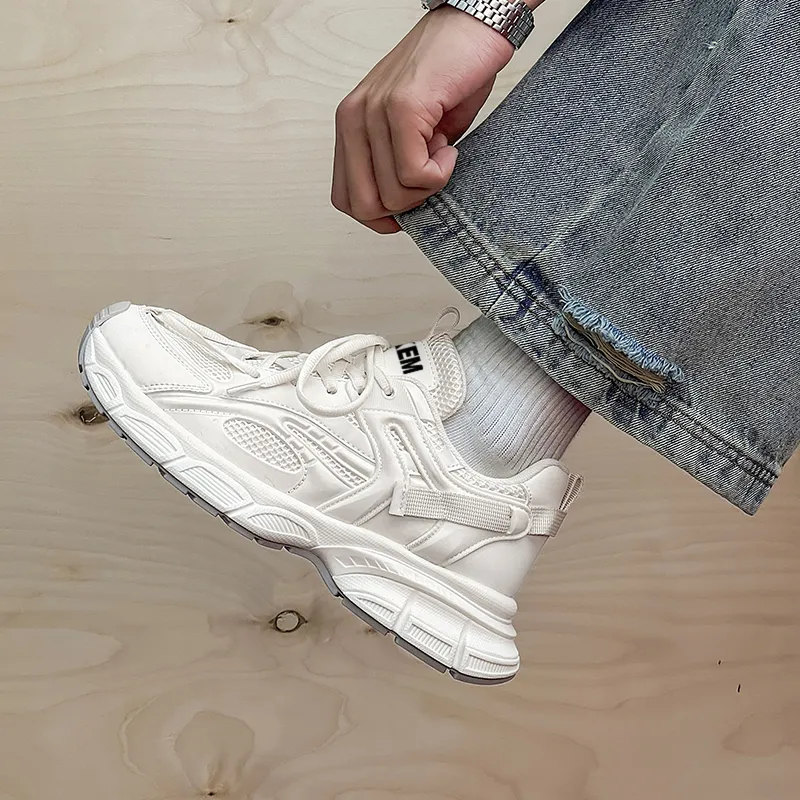 JKEM Anti Slip And Wear Resistant Height Increasing Low Top Chunky Sneakers Men's-9