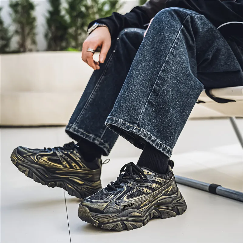 JKEM Anti-Slip And Wear-Resistant Height Increasing Low-Top Chunky Sneakers Men's-6