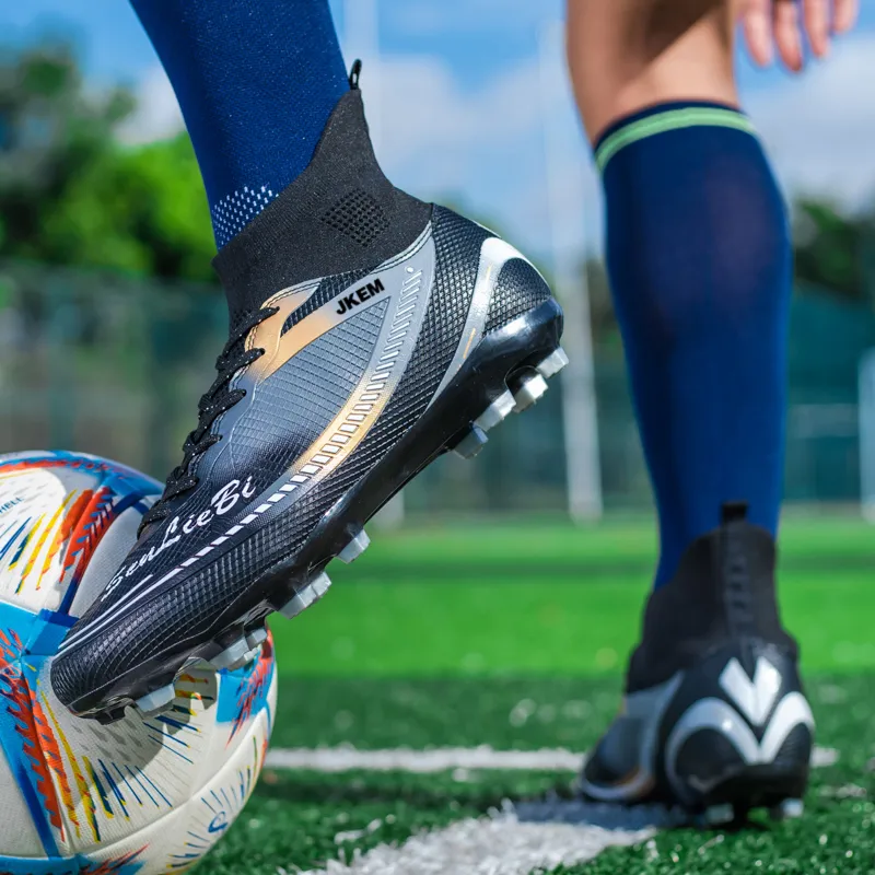 JKEM FG Rubber Long Studs Soft Ground Firm Ground Anti-Slip Wear-Resistant Soccer Shoes Unisex-2